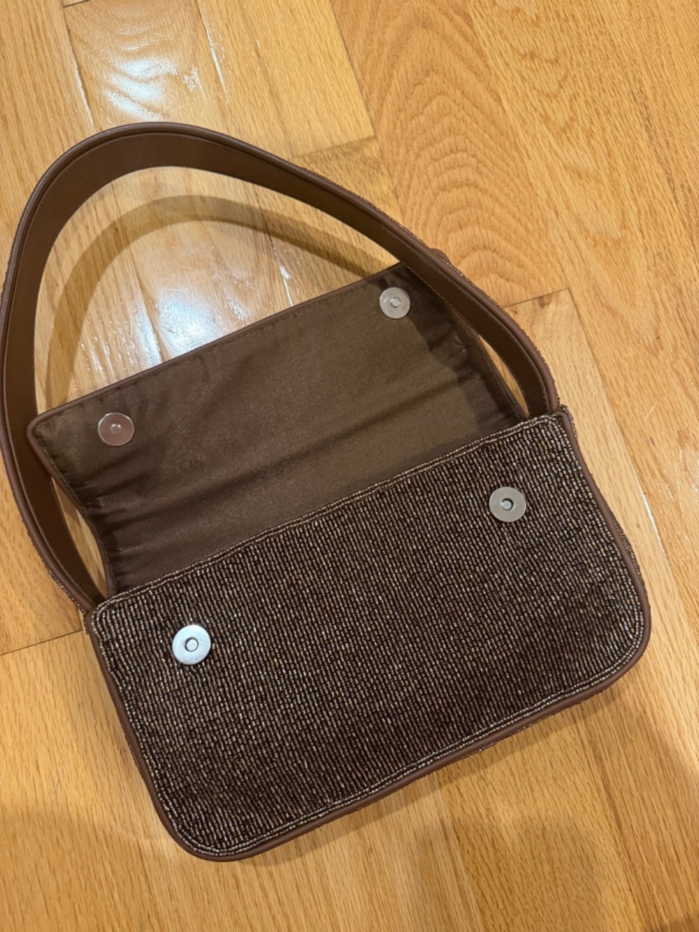 STAUD Brown Tommy Beaded Shoulder Bag - Picture 10 of 10